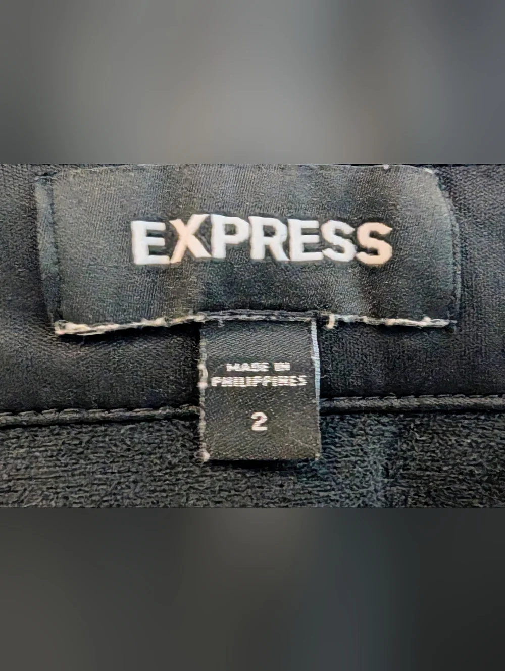Express Black Moto Mini Skirt Front Zip Silver Hardware Size 2